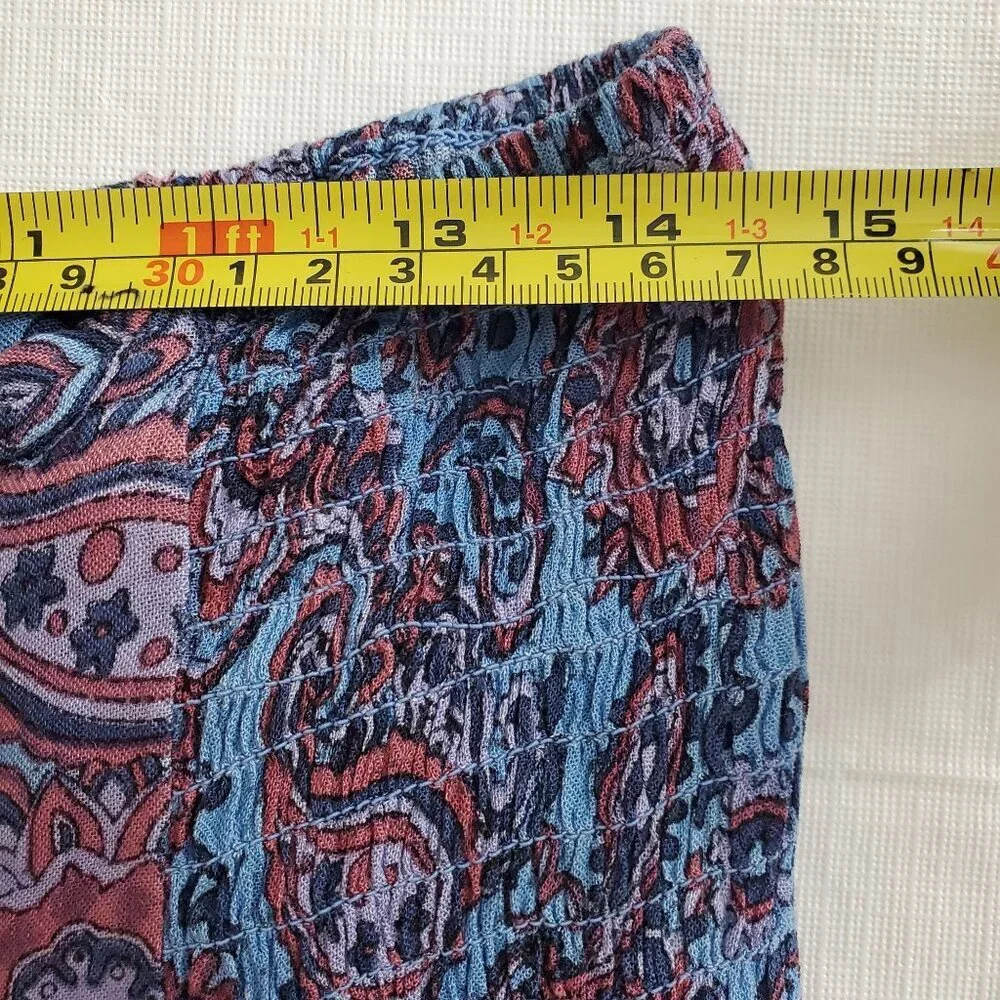 Free People Women's Multicolor Palazzo Pants Paisley Wide-Leg Size Small (C-6) - Picture 11 of 12